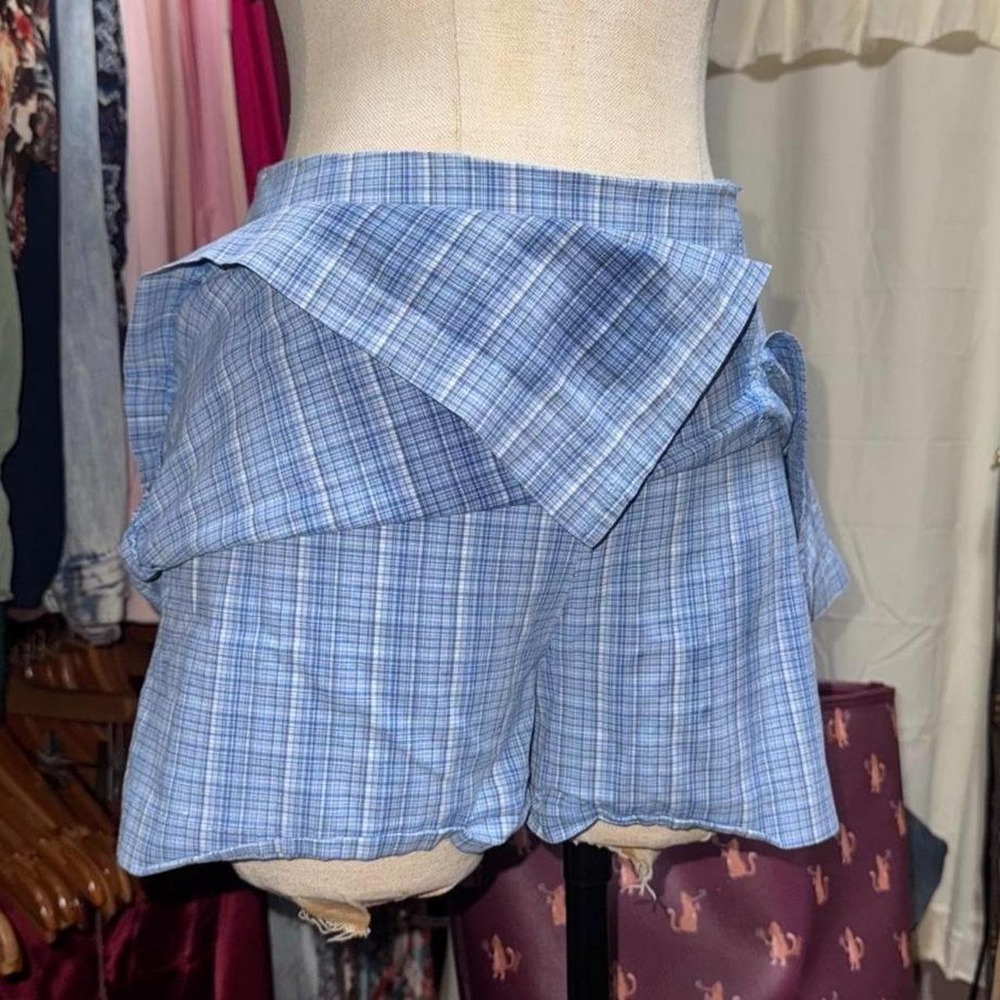 Vintage Blue Plaid Skort